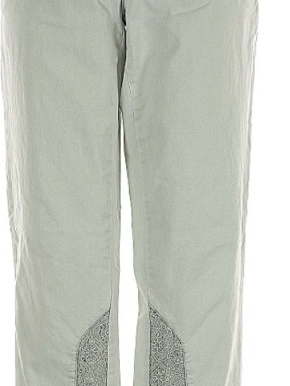 Pilcro and the Letterpress Light Sage Chinos with Embroidered Knee Panels